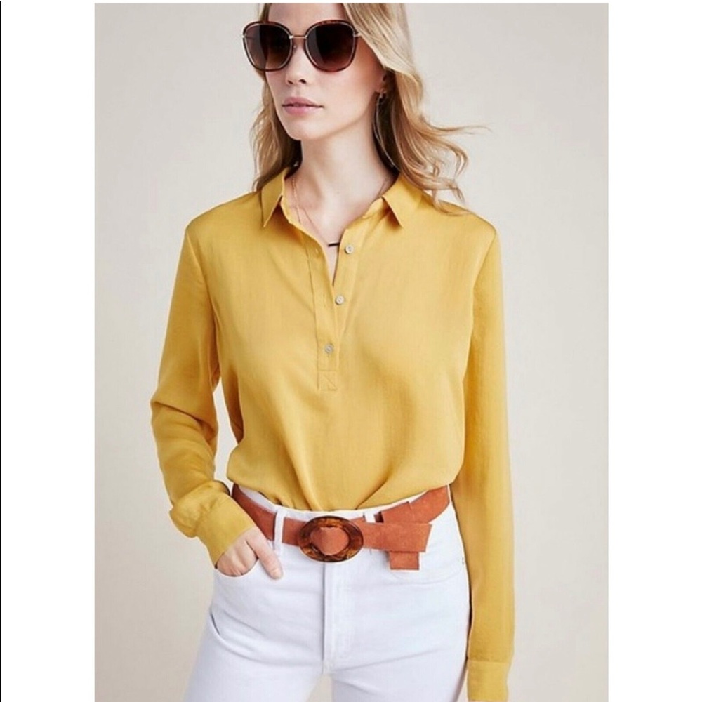 Anthropologie Oversized Mustard Tunic - Large